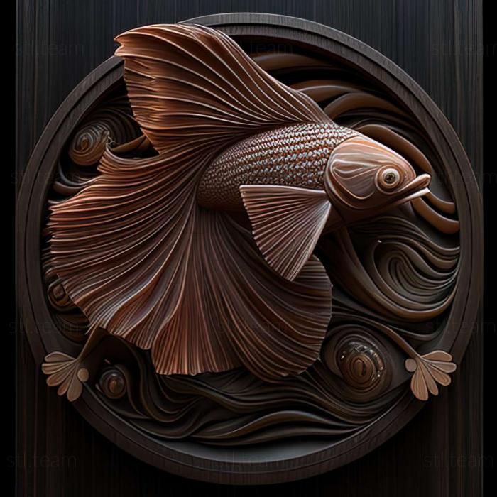 3D model Brush  tailed fighting fish fish (STL)